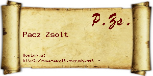 Pacz Zsolt névjegykártya
